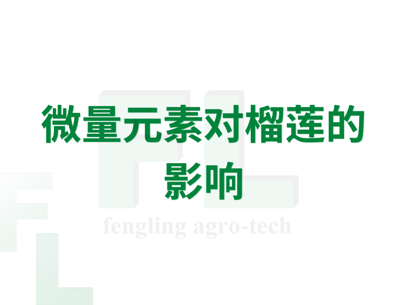 微量元素对榴莲的影响
